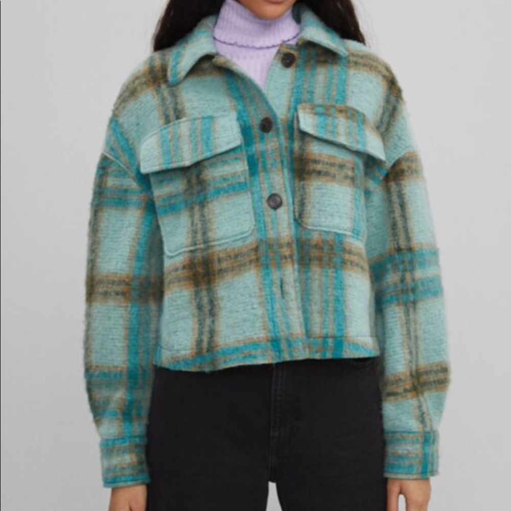 Bershka plaid shacket